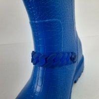 Ccilu - Дамски гумени ботуши Buker, сини, размер 37 / стелка 23 см./.                       , снимка 6 - Дамски апрески - 39706517