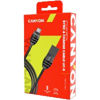 Зареждащ кабел CANYON UC-5, Type C USB 2.0 standard cable, 1M, Черен SS30240, снимка 2 - USB кабели - 40063126