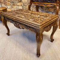 Барокова холна маса със дърворезба от орех , снимка 3 - Маси - 44762870