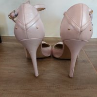 Елегантни бледорозови кожени обувки, марка Sara Pen, снимка 2 - Дамски обувки на ток - 40197303