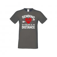 Мъжка тениска Свети Валентин Sending Love From Distance, снимка 6 - Тениски - 35715991