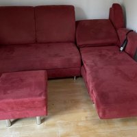 Червен ъглов диван с електрическа част, снимка 3 - Дивани и мека мебел - 36002772