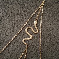 Верижка/бижу/аксесоар за бедро със змия в златист цвят р-р XS, S, M, снимка 9 - Други - 41016448
