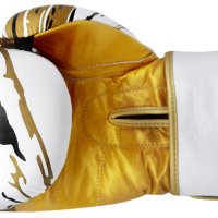 Боксови Ръкавици Ест. Кожа MADNESS Gold White Black, снимка 3 - Бокс - 41549030