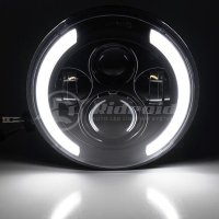  Кръгли LED фарове 7″ 70W H4 букса, къси, дълги, дневни и мигач, снимка 9 - Аксесоари и консумативи - 41661825