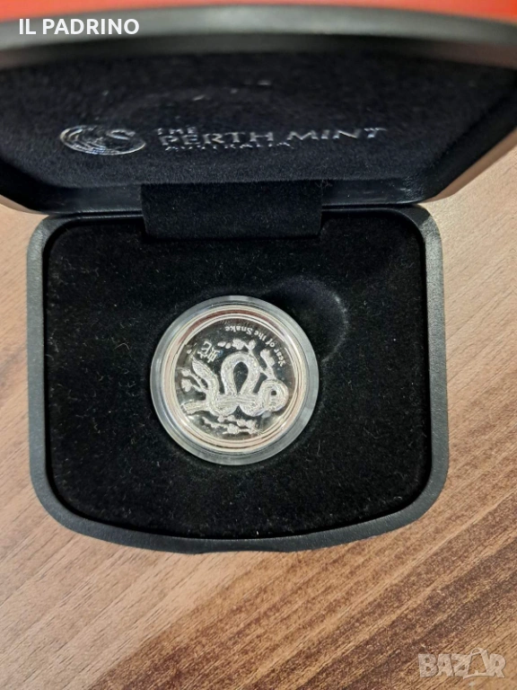 Сребро 1 унция OZ лунар змия пиефорт висок релеф прууф 2013 , снимка 1
