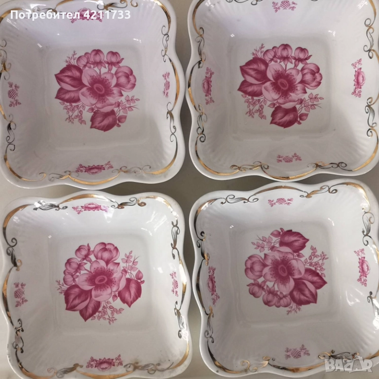 4 квадратни купи с позлата НОВО, снимка 1