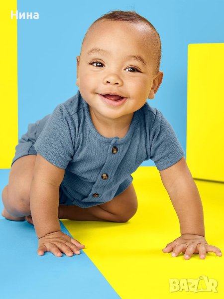 Комплект ромпъри Carter's в кафяво, снимка 1