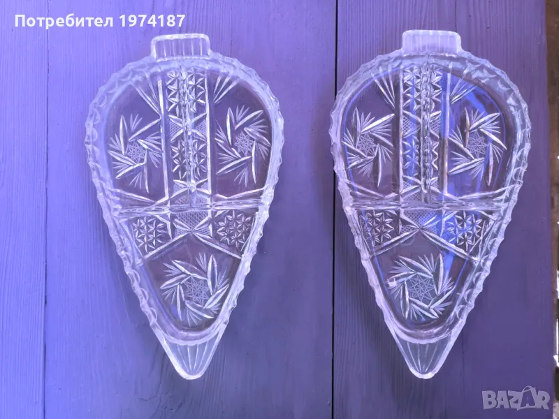 Ново. Кристални чинии за ядки, снимка 1