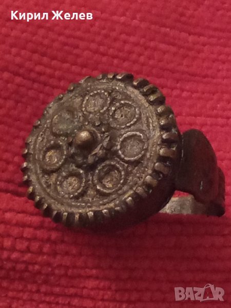 БОЛЯРСКИ 17 - 18 ВЕК ОРНАМЕНТИРАН ВЪЗРОЖДЕНСКИ БРОНЗОВ САЧАН ПРЪСТЕН УНИКАТ НАКИТ за НОСИЯ 22294, снимка 1