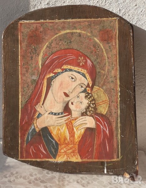 Св. Богородица Стара рисувана голяма икона  50х38 см, снимка 1