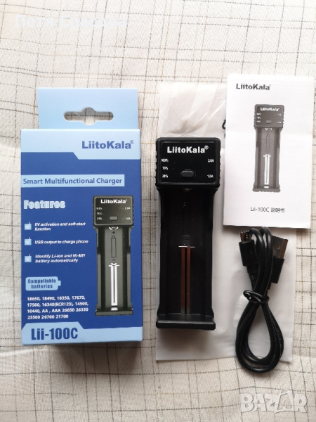 Интелигентно Зарядно Устройство Liitokala Lii - 100C. NiMh и NiCd 1,2V, Li-ion 3,7V, 2000mAh, снимка 1