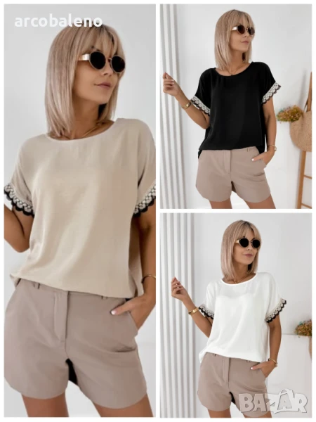 Дамска блуза с къси ръкави GENUA, 3цвята , снимка 1