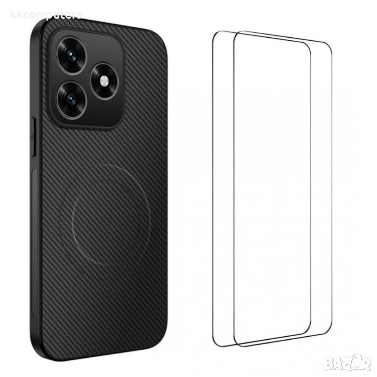 WANLONFENG Магнитен калъф за Honor X5c Plus 4G/ Honor X5c 4G- Карбонова текстура, MagSafe, 2 бр. Про, снимка 1