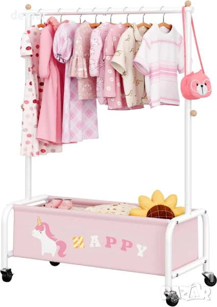 Закачалка за дрехи за бебе GRANNY SAYS с колелца, розова, снимка 1