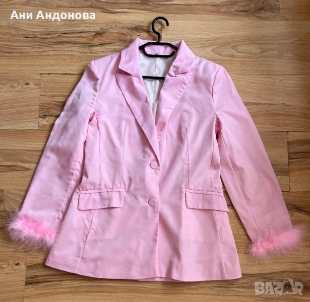 Розово сако с пера, снимка 1