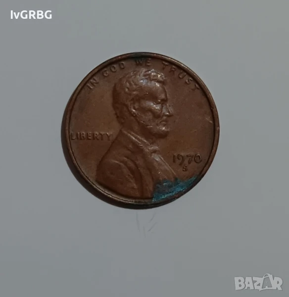 1 цент 1970 САЩ Америка 1 цент САЩ Американска монета 1970 S, снимка 1