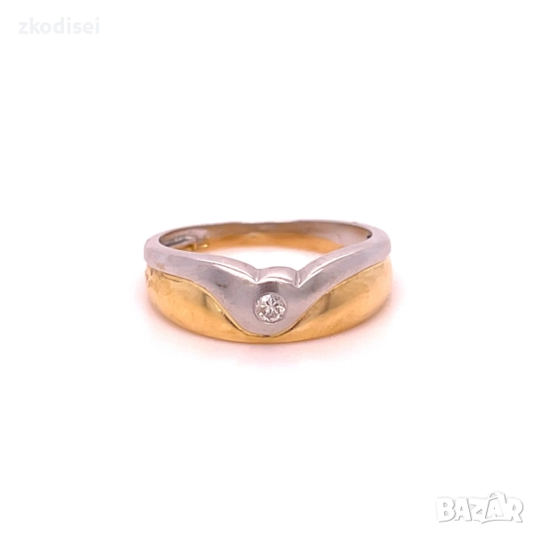 Златен дамски пръстен с диамант 3,78гр. размер:56 18кр. проба:750 модел:34684-5, снимка 1