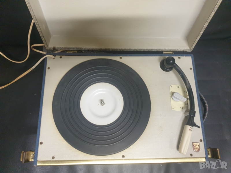 Ретро грамофон в куфар Phillips NG5051 Работи. В добро състояние. Made in Gt. Britain 088762 7637 , снимка 1