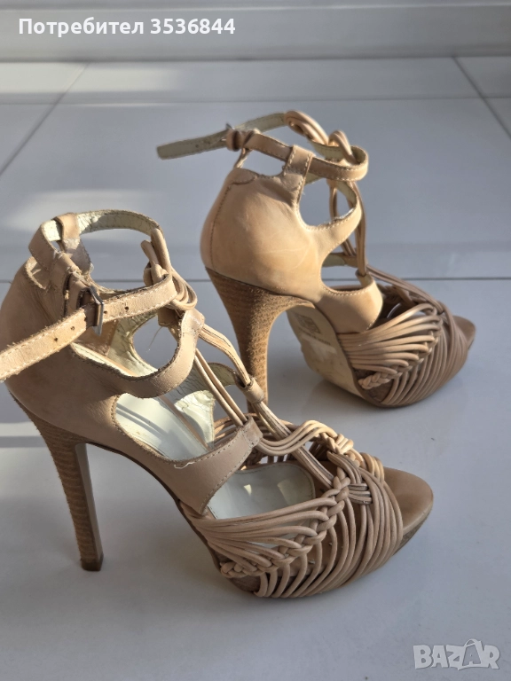 Кожени сандали на платформа Top shop, 39 номер, снимка 1