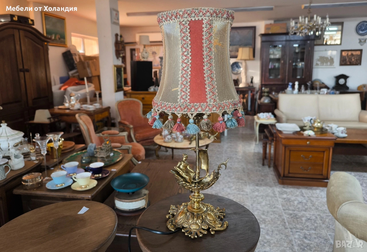 Бронзова настолна лампа, снимка 1
