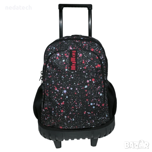 Ученическа раница на колелца, My way, Черен, 33x22x43см., снимка 1