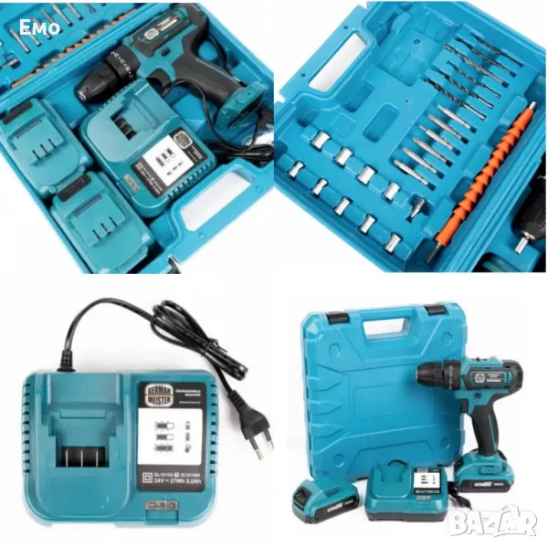 Акумулаторен винтоверт с две батерии и аксесоари, снимка 1