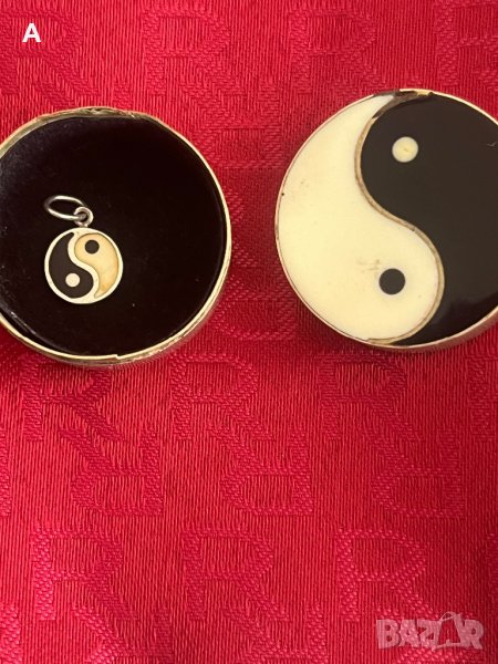 Сребърна висулка Ин и Ян с кутийка, снимка 1