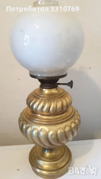 Рядка антикварна газена лампа., снимка 1