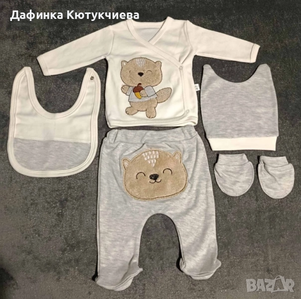 Комплект от пет части много качествен памук, размер 0-3 месеца,, снимка 1