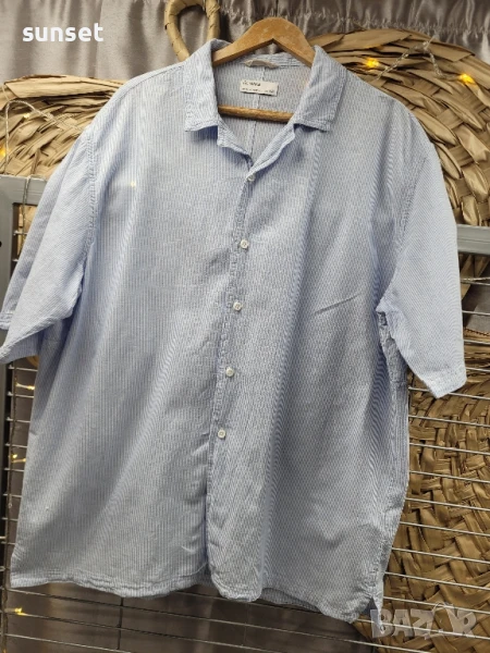 МОРСКО рае ЛЕНЕНА риза  Bershka-  XL, снимка 1