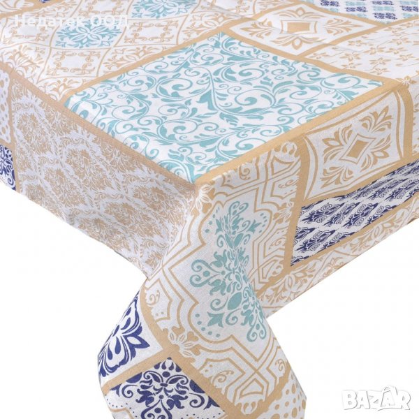 Покривка за маса Dixy, 140х180см, бежов/син, снимка 1