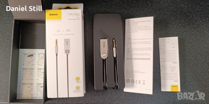 НОВ Baseus AUX Bluetooth адаптер Dongle Cable Handfree, снимка 1