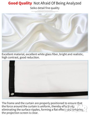 Anti-Light 3D Прожекционен Екран 160° Проекторно Платно Проекторен екран за Проектор Филми, снимка 9 - Плейъри, домашно кино, прожектори - 41287637