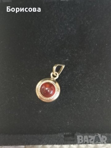 Висулка с червен ахат, снимка 3 - Колиета, медальони, синджири - 39471149