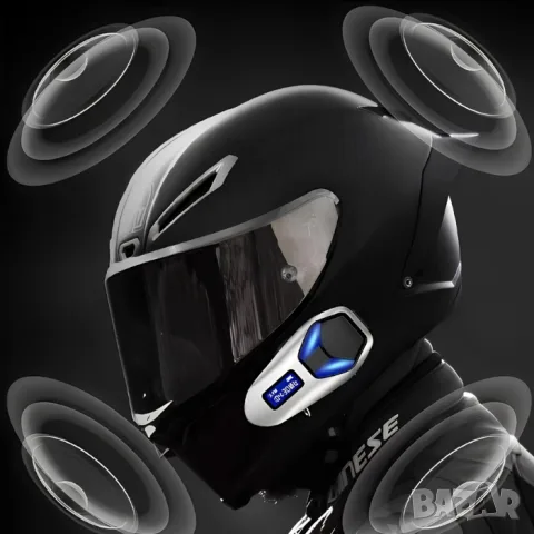 Bluetooth интерком за мото каска с FM радио и 40 часа работа, снимка 5 - Аксесоари и консумативи - 55866230