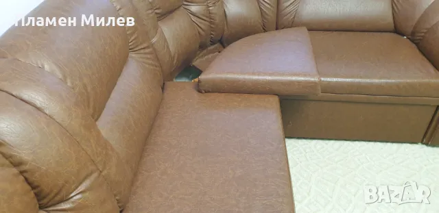 Кожен ъглов диван, снимка 10 - Дивани и мека мебел - 48451563