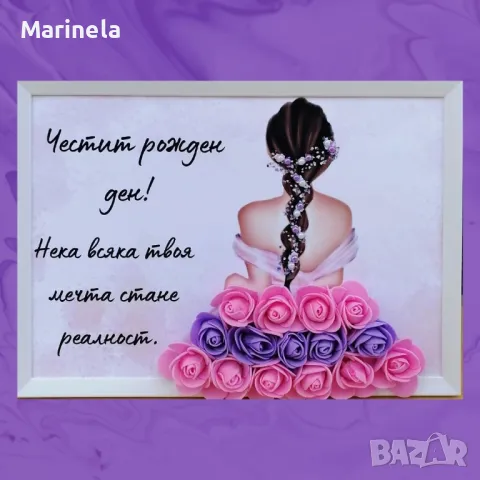 Колаж с рози от фоам , снимка 3 - Подаръци за жени - 48027046