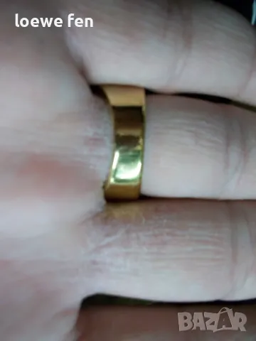 Мъжки пръстен благородна стомана позлатен златен цвят !, снимка 12 - Пръстени - 50275315