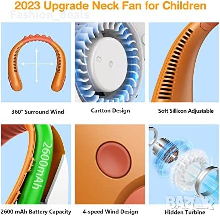 Нов детски преносим вентилатор за врат охлаждане пътуване на открито, снимка 2 - Други - 40602487