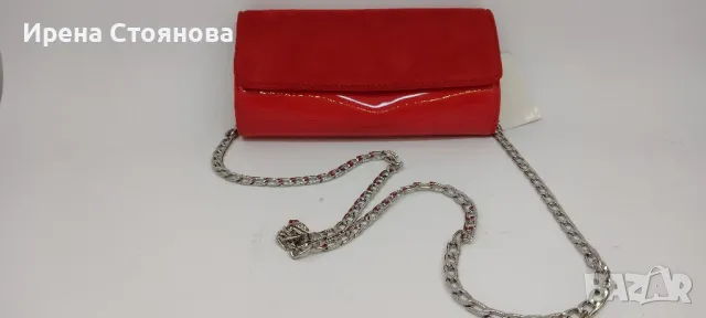 Дамски обувки на висок ток и чанта, червен велур., снимка 2 - Чанти - 49268528