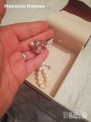 Сребърен пръстен с перла, снимка 2 - Бижутерийни комплекти - 42301507
