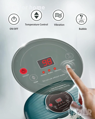 Масажор за крака с топлина, мехурчета и вибрация, цифров контрол на температурата, снимка 3 - Масажори - 53407141
