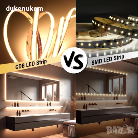 COB LED лента 2 м топло бяла 2700K с дистанционно, снимка 3 - Лед осветление - 51603332