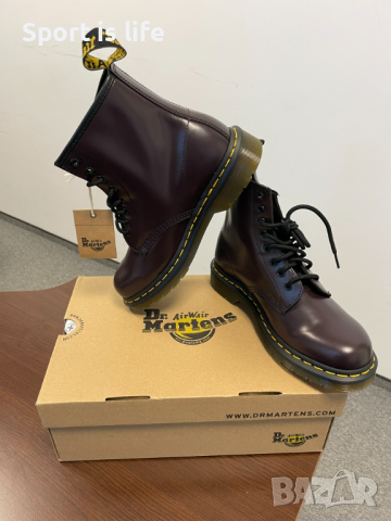 Dr. Martens Кубинки 1460 Burgundy Smooth, 38 EU, снимка 1 - Дамски ботуши - 44837311