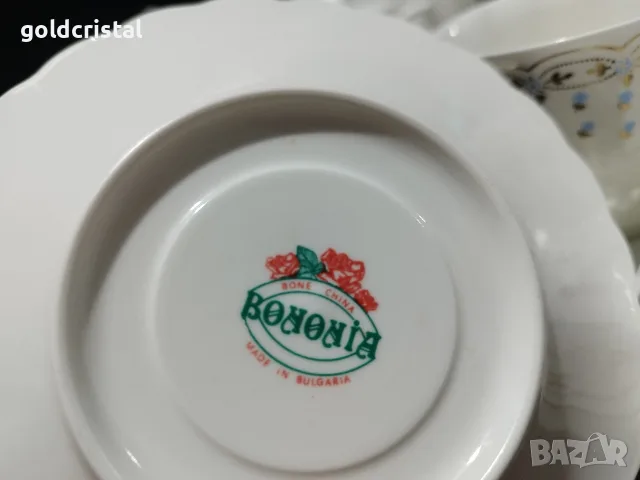 български костен порцелан Бонония сервиз за чай кафе , снимка 18 - Антикварни и старинни предмети - 22662190