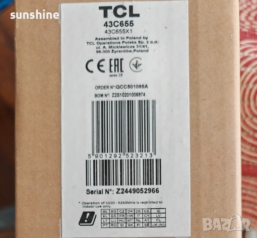 Телевизор TCL QLED 43C655 43" Smart Google TV, 4K Ultra HD Гаранция, снимка 9 - Телевизори - 53771000