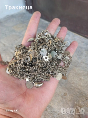 СТАР ЖЕНСКИ СРЕБЪРЕН НАКИТ ЗАБОДКА ТРЕПКА КОСИЧНИК НОСИЯ