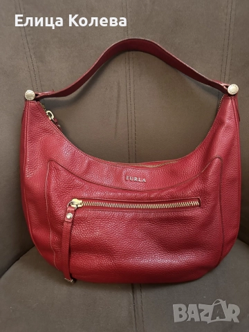 Furla винтидж дамска чанта в червено