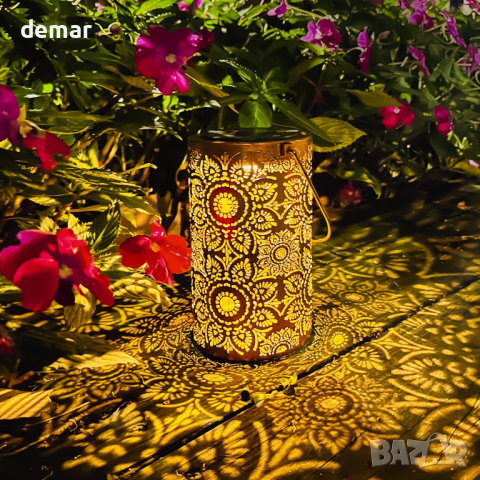 Слънчогледов соларен фенер, водоустойчива LED декоративна външна светлина, снимка 4 - Соларни лампи - 44736896